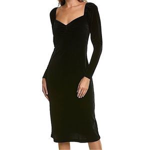 BODEN Dress Velvet Midi Dress Black Size 10